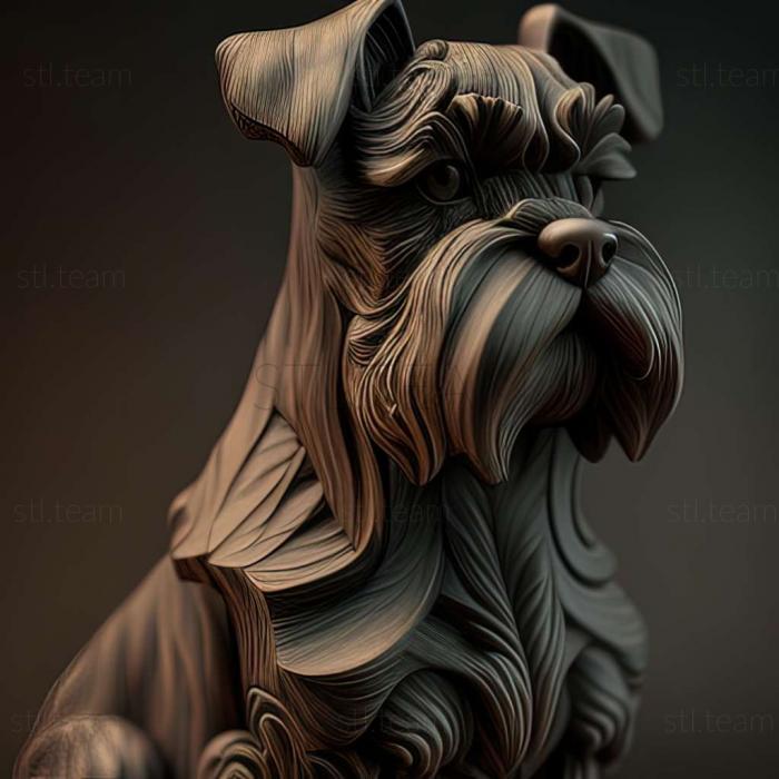 3D model Zwergschnauzer dog (STL)